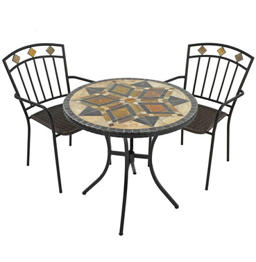 Darwin Bistro Table Set with 2 Malaga Chairs 