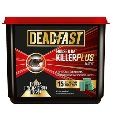 Deadfast Mouse and Rat Killer - 15 All Weather Bait Blocks
