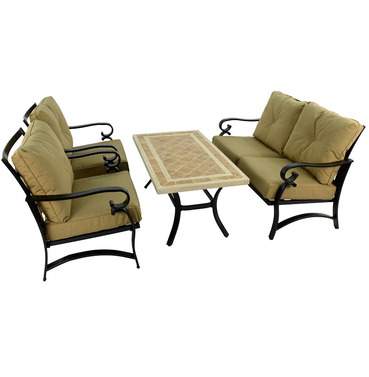Hampton Coffee Table Set with 2 Windsor Deluxe Lounge Chairs and Sofa 
