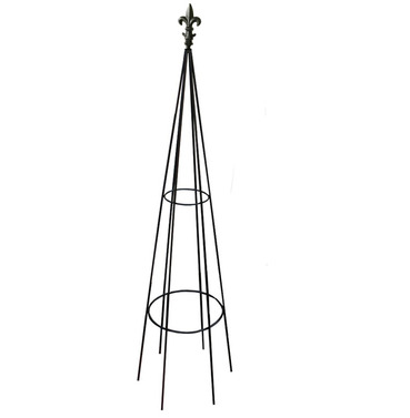 Hampton Fleur De Lys Top Obelisk - Plant Support - Option of 4ft, 5ft, 6ft or 8ft