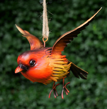 Hanging 3d Metal Robin Bird In Flight