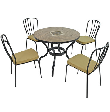 Haslemere Patio Table Set With 4 Milan Chairs
