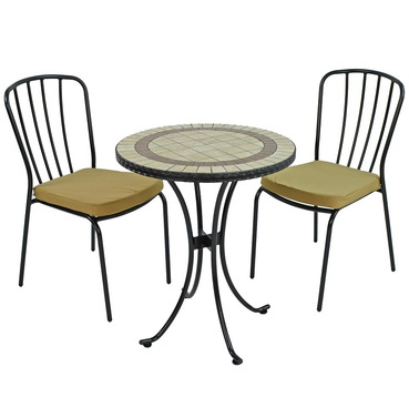 Henley Bistro Table Set With 2 Milan Chairs 