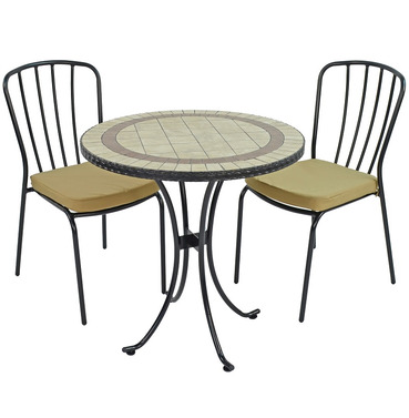 Henley Table Set With 2 Milan Chairs - Tea For Two