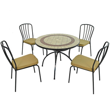 Henley Patio Set With 4 Milan Chairs
