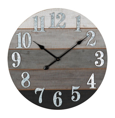 Large Indoor Wooden Wall Clock with Metal Numbers 60cm