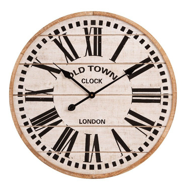 Large Indoor Wooden White Wall Clock 60cm