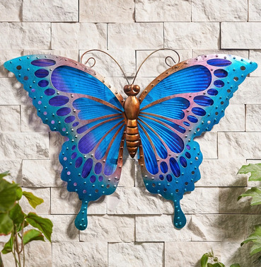Large Butterfly Wall Art Glass and Metal