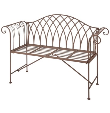 Old Rectory Scrolled Bench Antique Brown