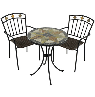 Montilla Bistro Table Set With 2 Malaga Chairs