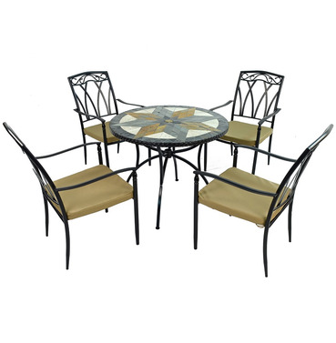 Montilla Patio Table Set With 4 Ascot Chairs