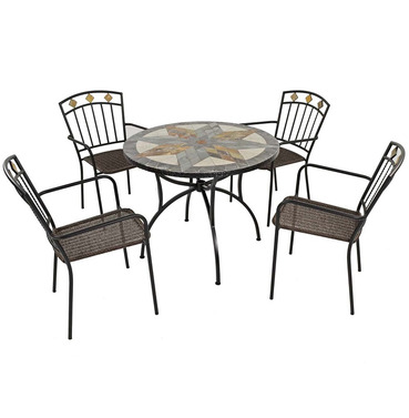 Montilla Patio Table Set With 4 Malaga Chairs