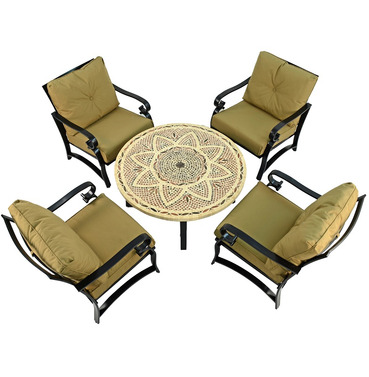 Montpellier Coffee Table Set with 4 Windsor Deluxe Lounger Chairs