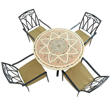 Montpellier Mosaic Dining Table with 4 Ascot Chairs 