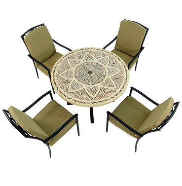 Montpellier Mosaic Dining Table with 4 Ascot Deluxe Chairs 