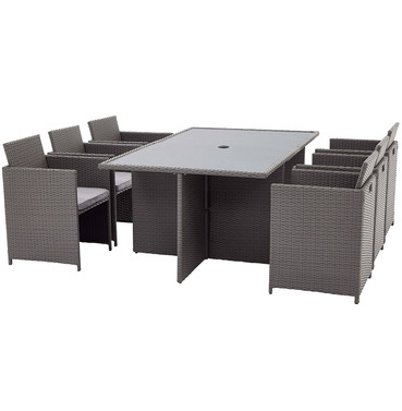Rattan Nevada Grey 6 Seater Cube Garden Furniture Set