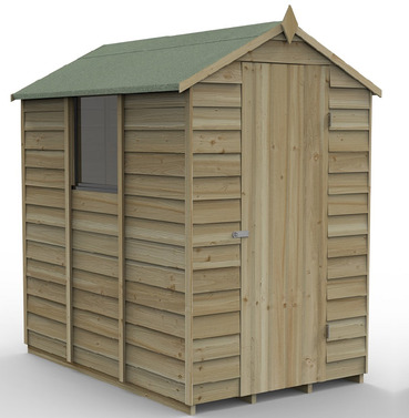 Overlap Apex Garden Shed 6 x 4ft - Pressure Treated - Different Options Available