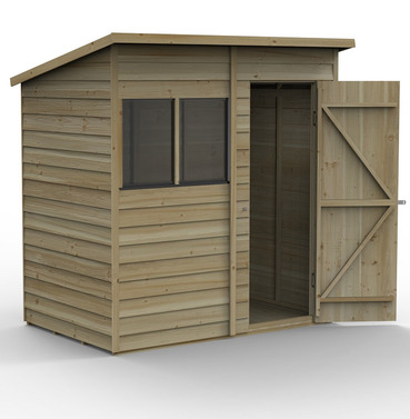 Overlap Pent Garden Shed 6 x 4ft - Pressure Treated - Different Options Available