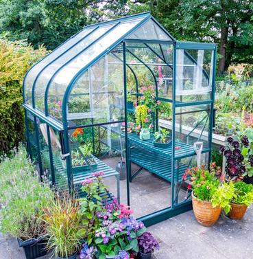 Orion Green Aluminium Greenhouse - Different Size Options 