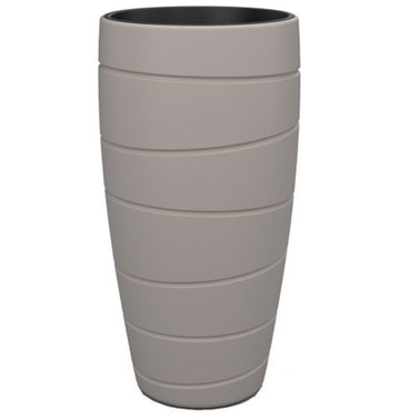 Tall Round Passa Pot - With Removable Insert - 78cm - Taupe