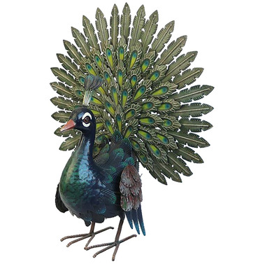 Large Standing Peacock with Fan Tail