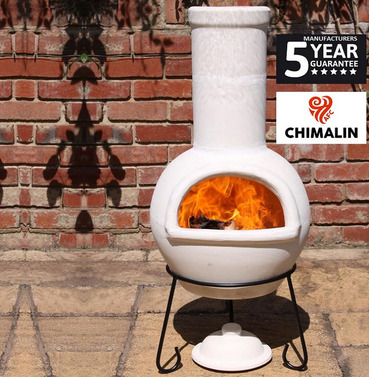Chimalin Sempra AFC Clay With Stand & Lid  Chiminea - Large - 5 Year Gaurantee - Colour Options