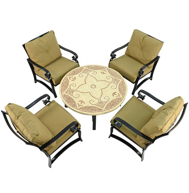 Provence Coffee Table Set with 4 Windsor Deluxe Chairs