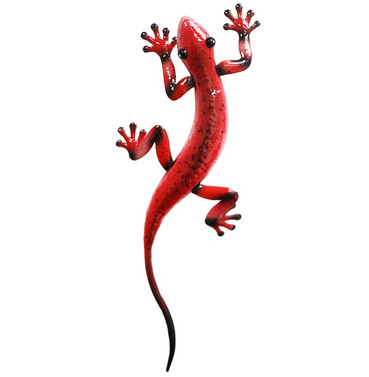 Metal Gecko Wall Art - Red