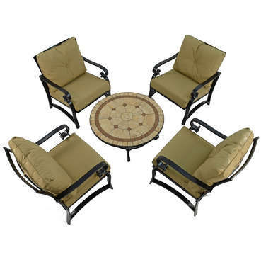 Richmand Coffee Table With 4 Windsor Deluxe Lounge Chairs