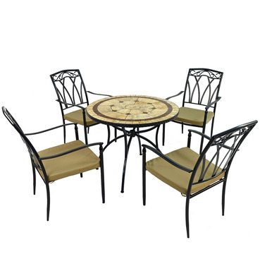 Richomd Patio Table Set With 4 Ascot Chairs