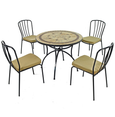 Richmond Patio Table Set With 4 Milan Chairs