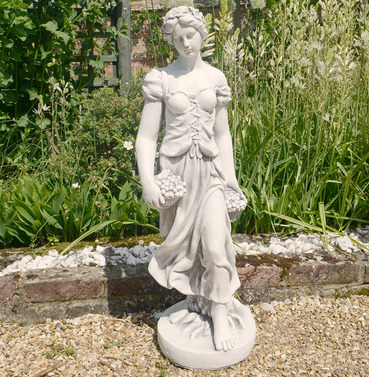 Sally in Summer Garden Statue - White Stone