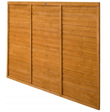Straight Edge Lap Wooden Fence Panel 6ft x 5ft (1.83m x 1.52m) - Dip Treated 