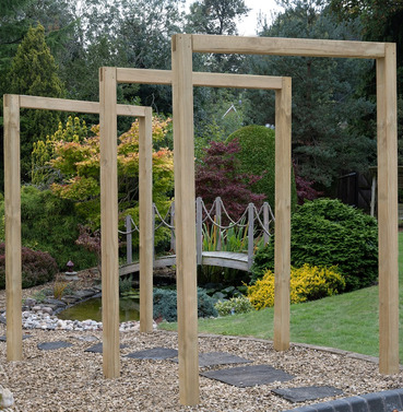 Wooden Sleeper Garden Arch - Set Of 3 Arches