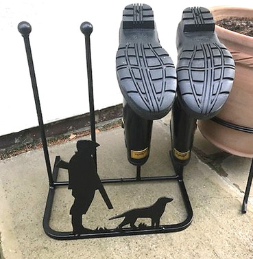 Man with Gun and Dog Design Wellington Boot of Shoe Rack Stand