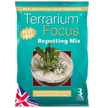 Terrarium Focus Repotting Compost Mix Peat Free 3lt Bag