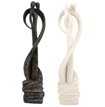 Tender Kiss Contemporary Garden Statue Ivory White or Ebony Black