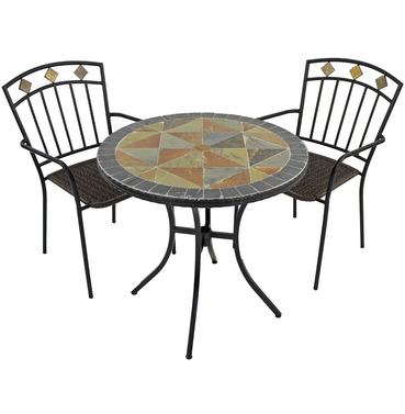 Tobarra Patio Table Set With 2 Malaga Chairs