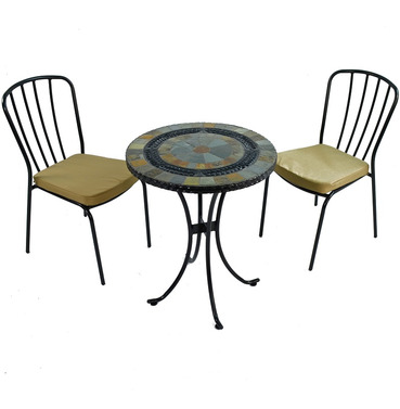 Villena Bistro Table Set With 2 Ascot Chairs