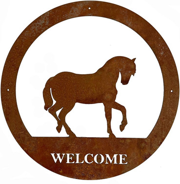 Horse Welcome Bare Metal Wall Art - Optional Sizes