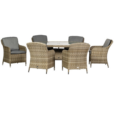 Wentworth Rattan 6 Seater Ellipse Imperial Dining Set