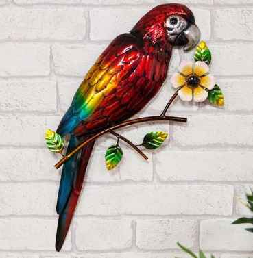Metal Macaw Parrot Wall Art