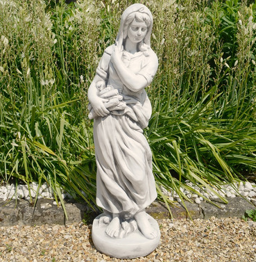 Wilma in Winter Garden Statue - White Stone