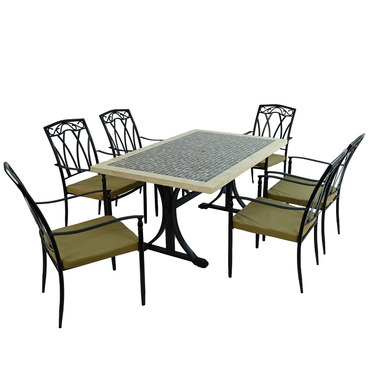Wilmington Mosaic Dining Table with 6 Ascot Chairs 