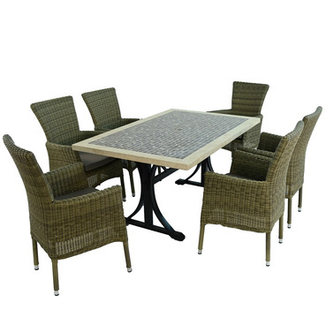 Wilmington Mosaic Dining Table with 6 Dorchester Chairs 