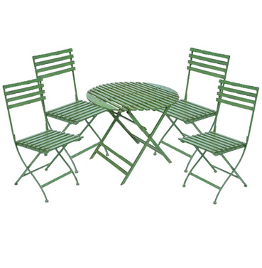 Wimbledon Tea For Four Metal Garden Furniture Set - Distressed Green