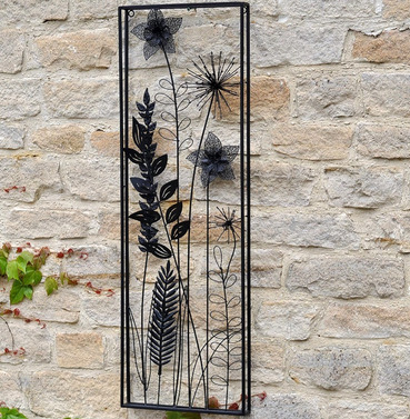 Metal Framed 3d Flower Wall Art - 30 x 91cm 