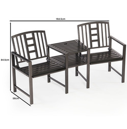 Hartlebury Metal Duo Companion Seat Garden Bench & Table