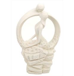 Blissful Halo Contemporary Garden Statue Ivory White