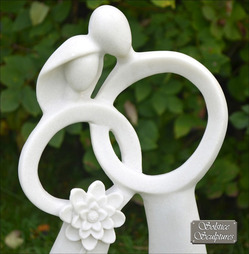 Just Married Contemporary Garden Statue Ivory White